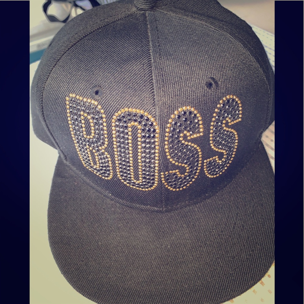 BOSS rhinestone SnapBack hat
